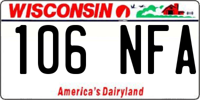 WI license plate 106NFA