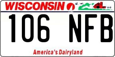 WI license plate 106NFB