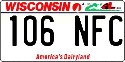WI license plate 106NFC