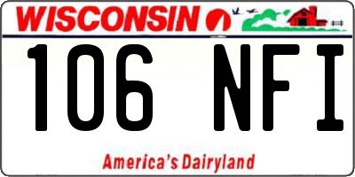 WI license plate 106NFI