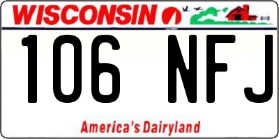 WI license plate 106NFJ