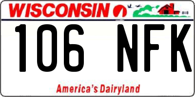 WI license plate 106NFK