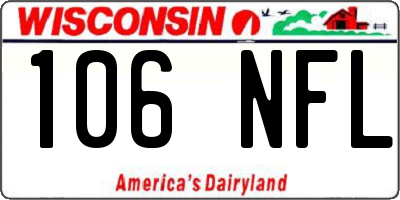 WI license plate 106NFL