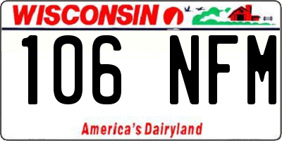 WI license plate 106NFM