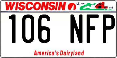 WI license plate 106NFP