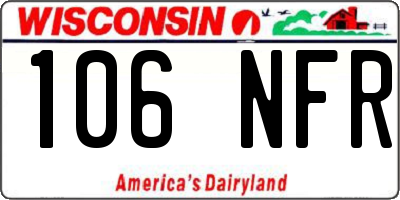 WI license plate 106NFR