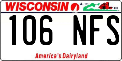 WI license plate 106NFS
