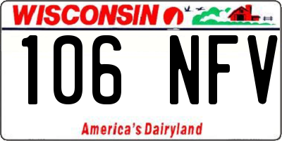 WI license plate 106NFV