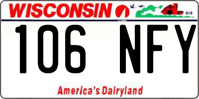 WI license plate 106NFY