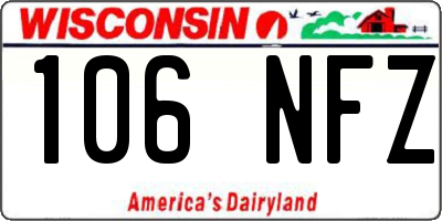 WI license plate 106NFZ