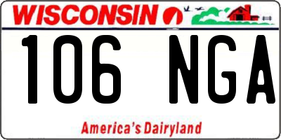 WI license plate 106NGA