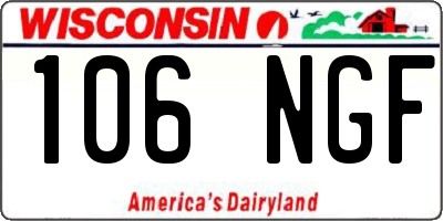WI license plate 106NGF