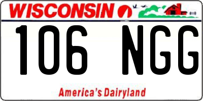 WI license plate 106NGG