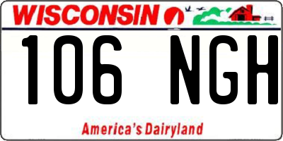 WI license plate 106NGH