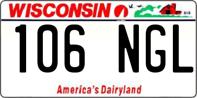 WI license plate 106NGL