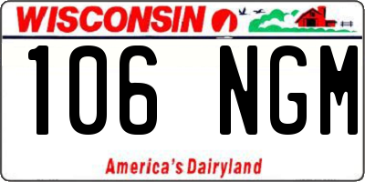 WI license plate 106NGM