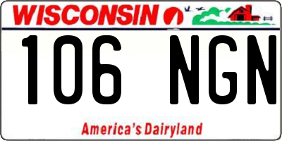 WI license plate 106NGN