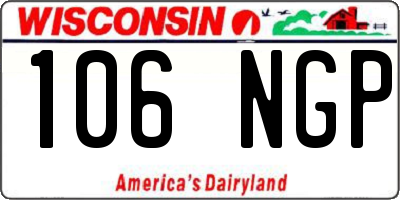 WI license plate 106NGP