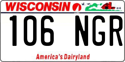 WI license plate 106NGR