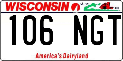 WI license plate 106NGT