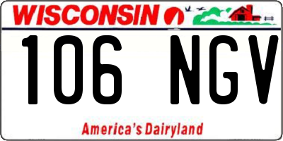 WI license plate 106NGV