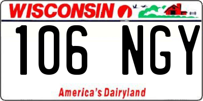 WI license plate 106NGY