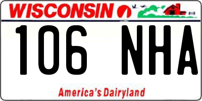 WI license plate 106NHA