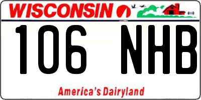WI license plate 106NHB