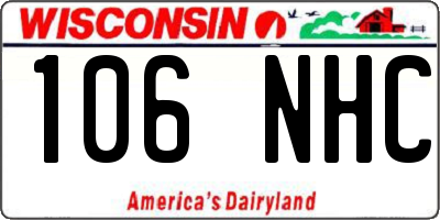 WI license plate 106NHC