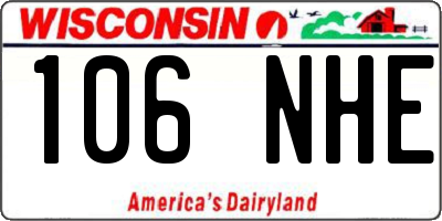 WI license plate 106NHE