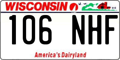 WI license plate 106NHF
