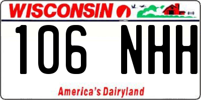 WI license plate 106NHH