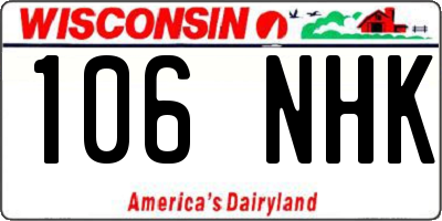 WI license plate 106NHK