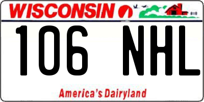WI license plate 106NHL