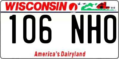 WI license plate 106NHO