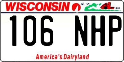 WI license plate 106NHP