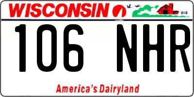 WI license plate 106NHR