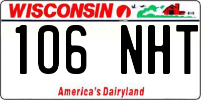 WI license plate 106NHT