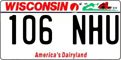WI license plate 106NHU