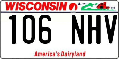 WI license plate 106NHV