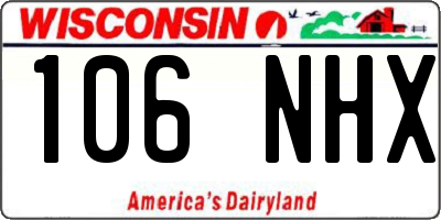 WI license plate 106NHX