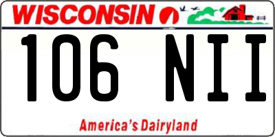 WI license plate 106NII