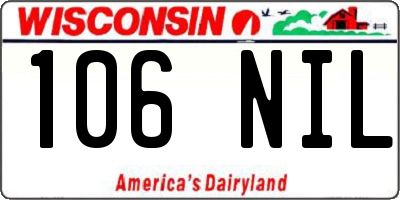 WI license plate 106NIL