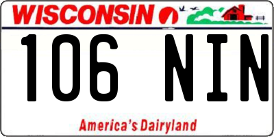 WI license plate 106NIN