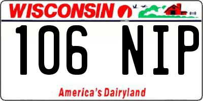 WI license plate 106NIP