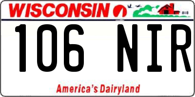 WI license plate 106NIR
