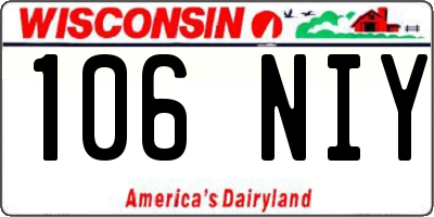 WI license plate 106NIY