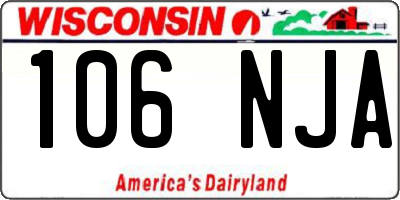 WI license plate 106NJA
