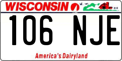 WI license plate 106NJE