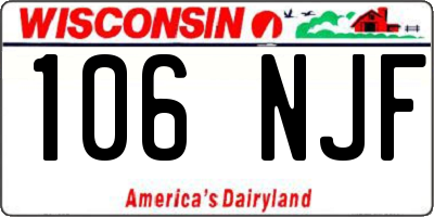 WI license plate 106NJF